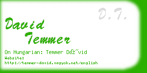 david temmer business card